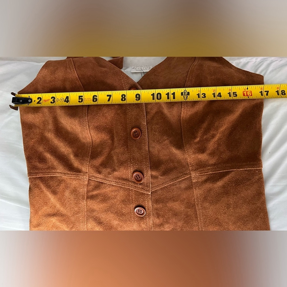 Free People - Brown Leather Suede Abbie Western Cowgirl Mini Dress - Picture 5 of 7